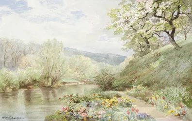 Fidelia Bridges Garten in Canaan, Connecticut, 1901